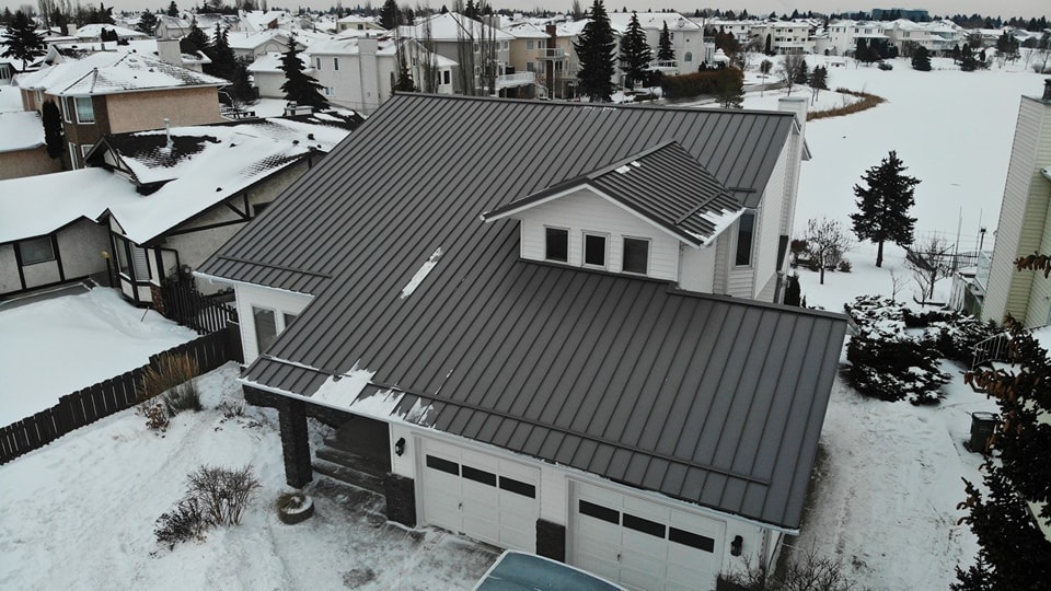 Standing seam metal roof, Edmonton, Alberta.