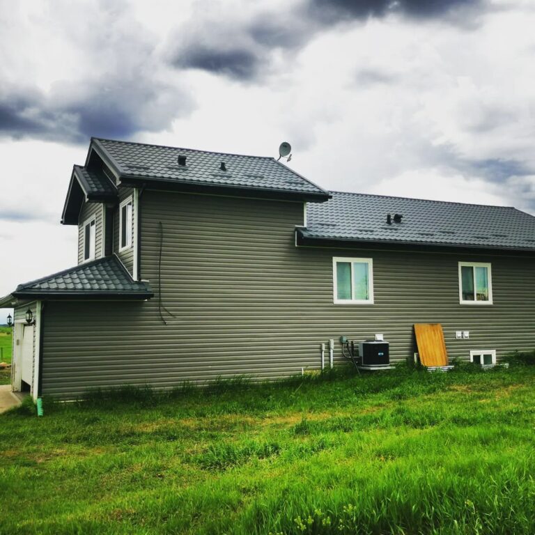 House with metal siding and roof