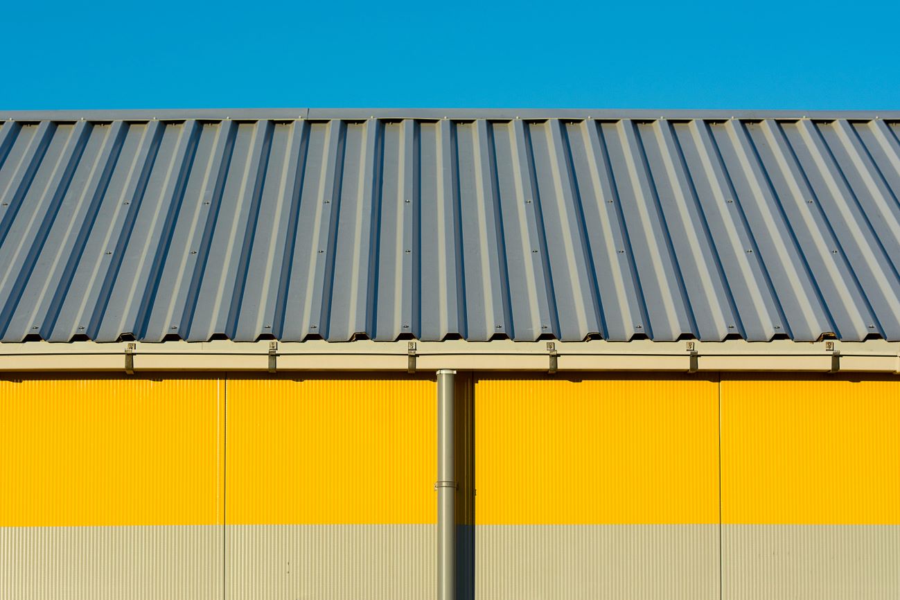 A metal roof on a building.