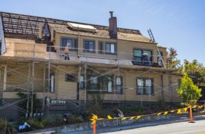 Roofing works on detached family house