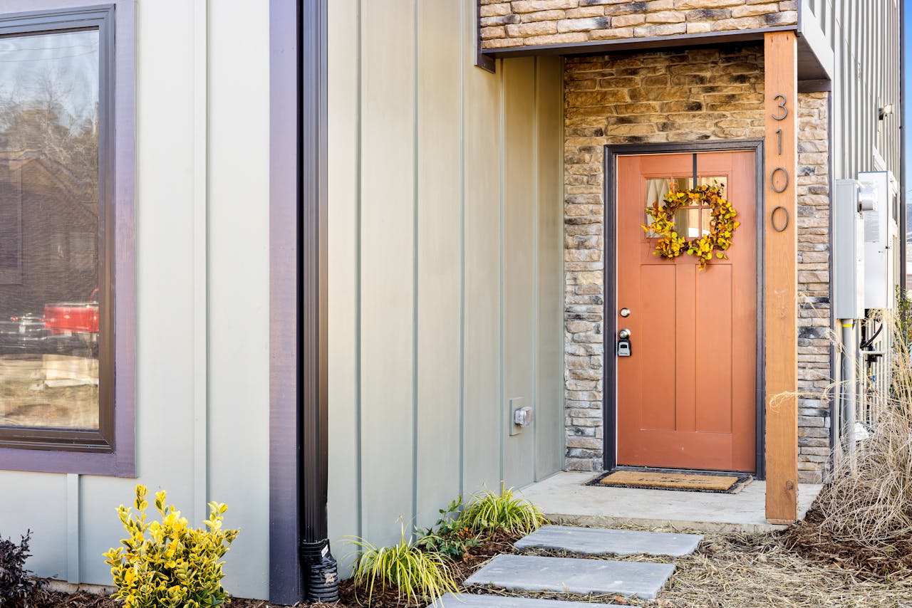 Flower wreath on the door