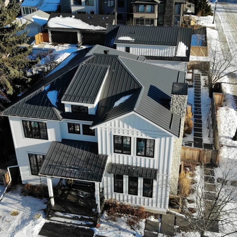 House with metal roofing and siding
