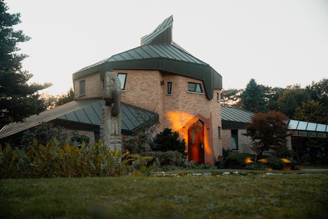 a house with a metal roof