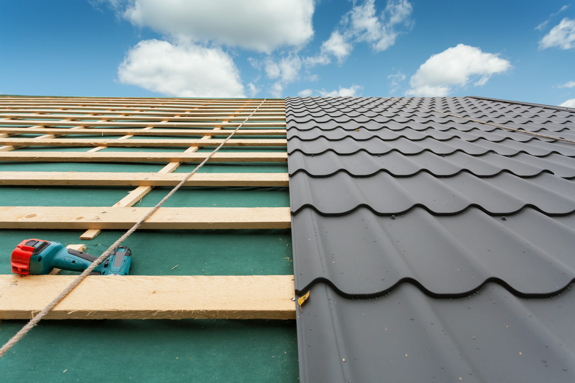 Installation of new metal roofing