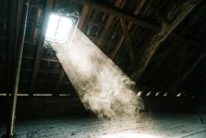 Attic in an abandoned house